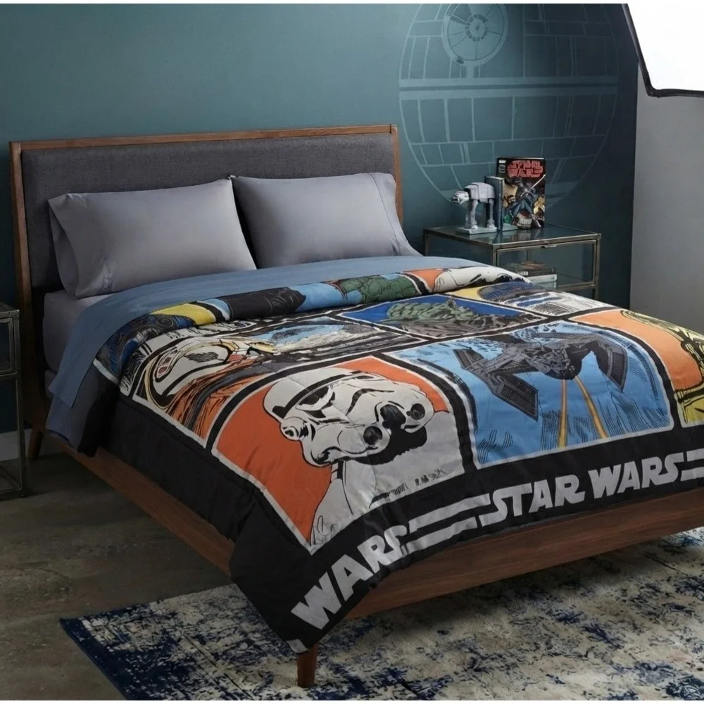 VTG Star Wars Classic Reversible Twin/Full Comforter Vader Yoda Skywalker 90s